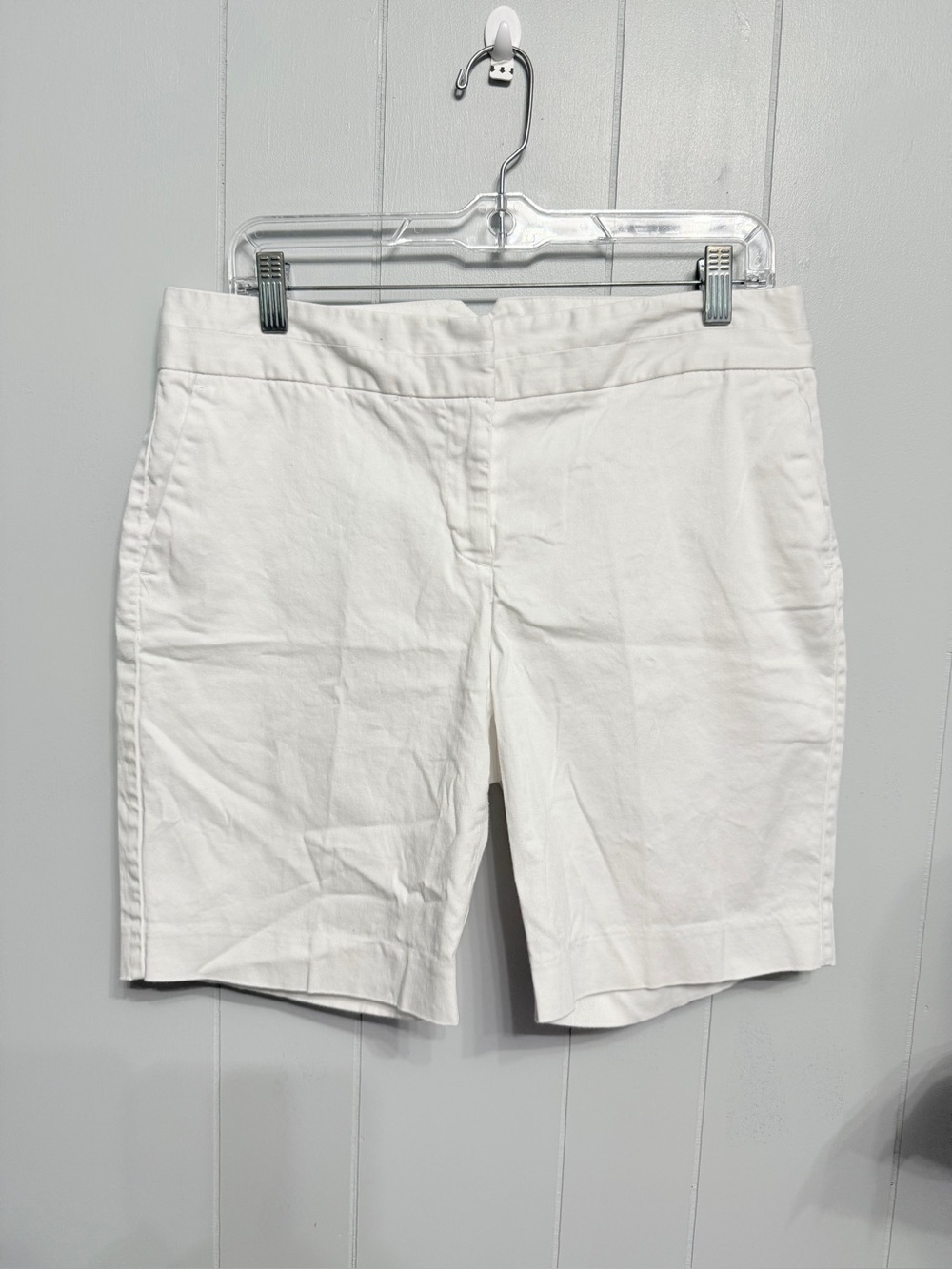 #12) Attention White Contemporary Fit Cotton Blend shorts